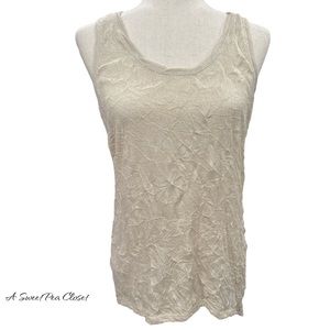 Free People Hi-Lo Gold Lurex Racerback Tank Top Size XS